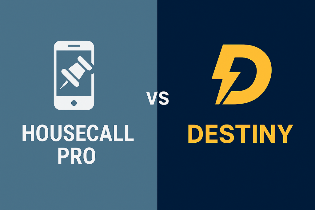 housecall pro vs destiny electrician marketing comparison