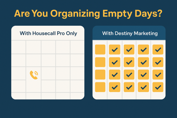 housecall pro vs destiny marketing electrician marketing comparison booked calendar